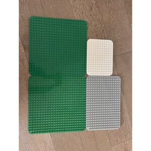 Lot Of 4 Lego Baseplates Boards Building Toy Green Gray White Large/Medium/Small